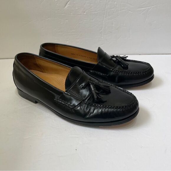 COLE HAAN NIKE AIR TASSEL LOAFERS IN BLACK LEATHER‎ - Picture 1 of 6